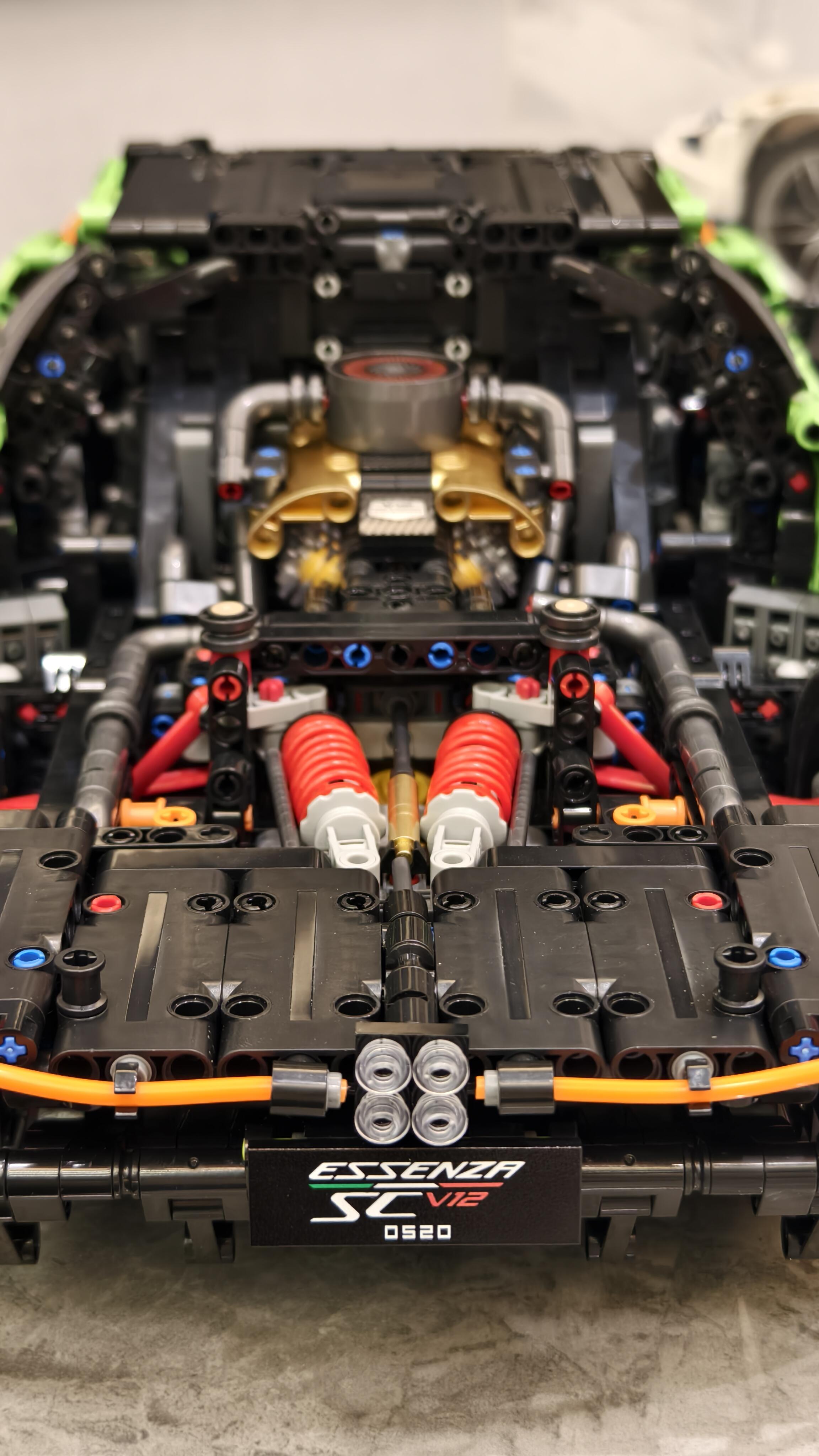 Hypercar engine and rear suspension detail